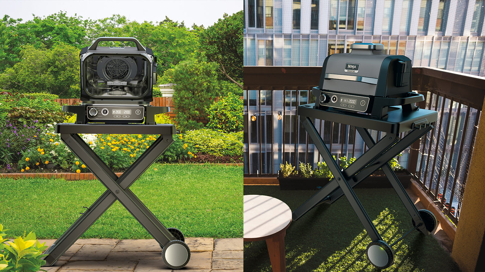 Woodfire Electric BBQ & Smoker Outdoor Grill Ninja UK
